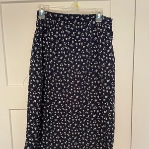 Navy blue skirt with white flowers